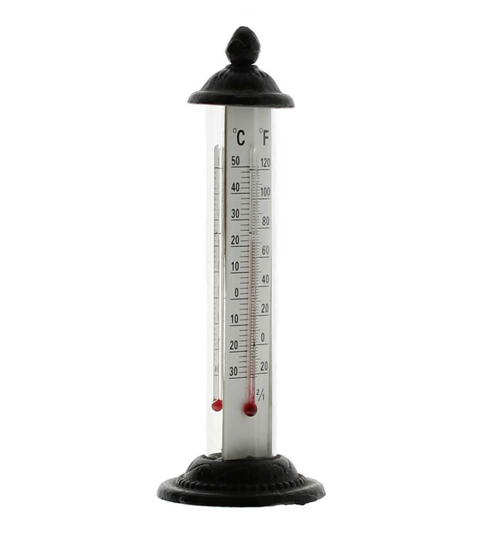 Cast Iron and Glass Outdoor Thermometer