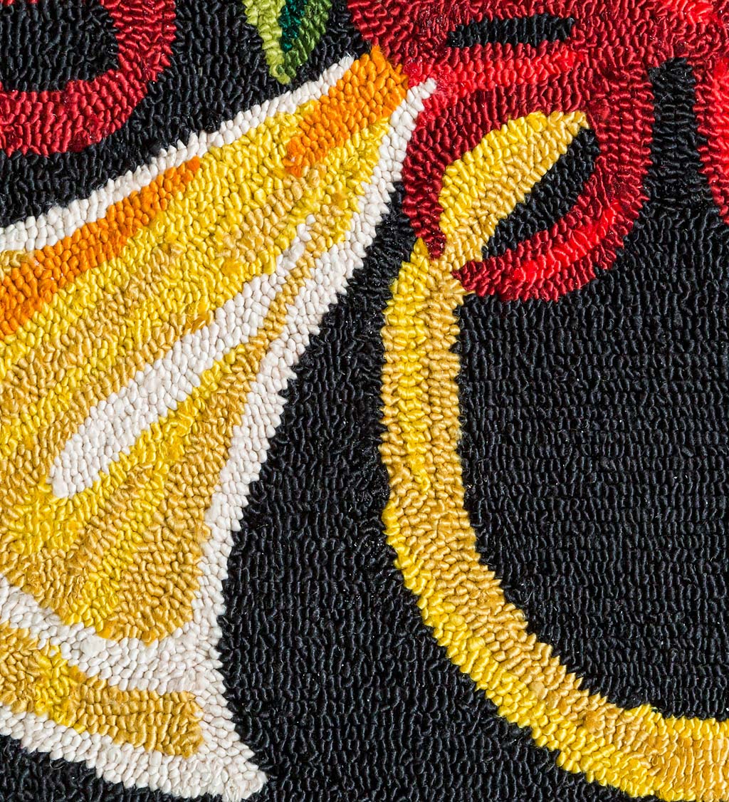 Holiday French Horn Hooked Rug
