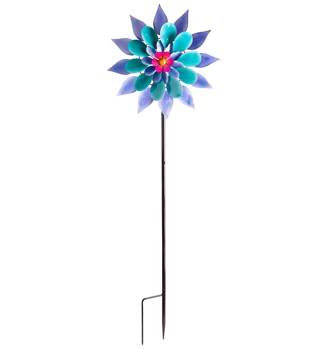 Purple and Blue Flower Wind Spinner