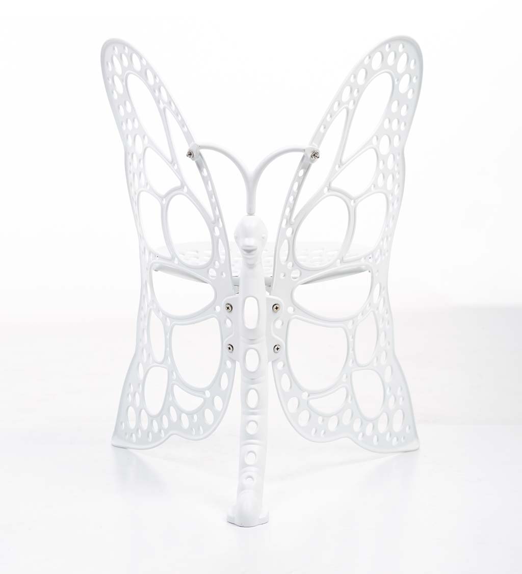 Cast Aluminum White Butterfly Wings Chair