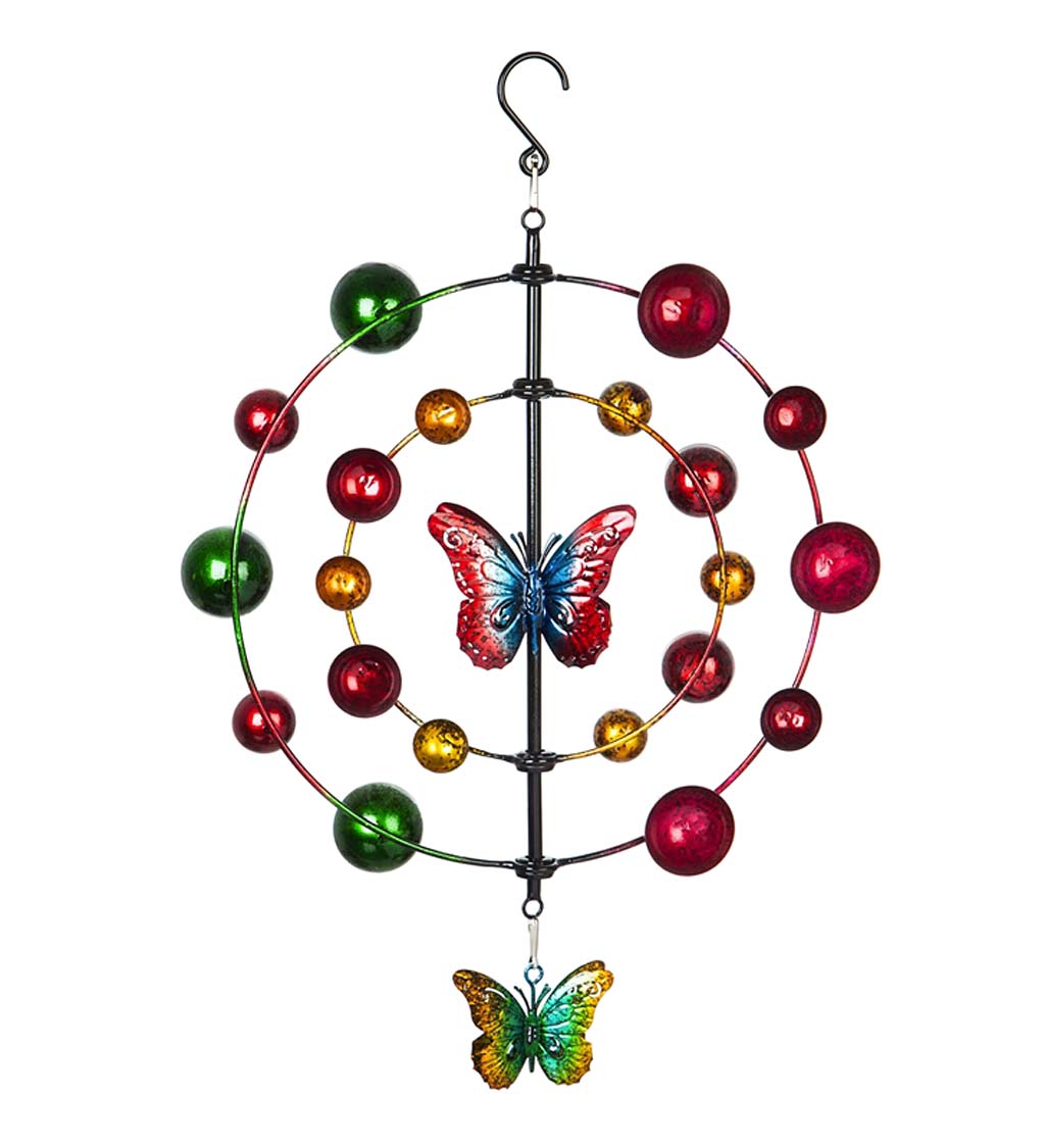 Multi-Colored Butterfly Hanging Wind Twirler Wind Spinner