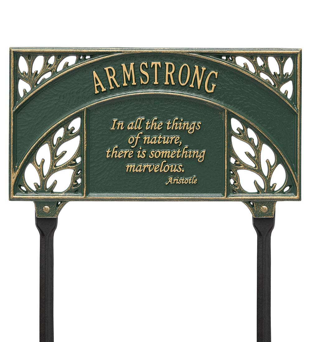 Personalized Aristotle Quote Garden Plaque swatch image