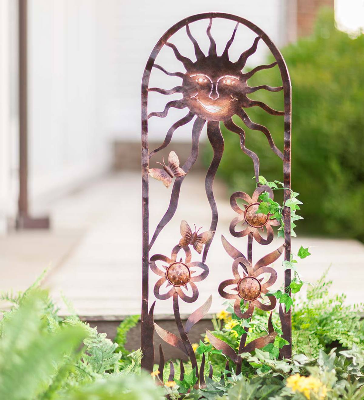 Wind & Weather Glass and Metal Sun Garden Stake 