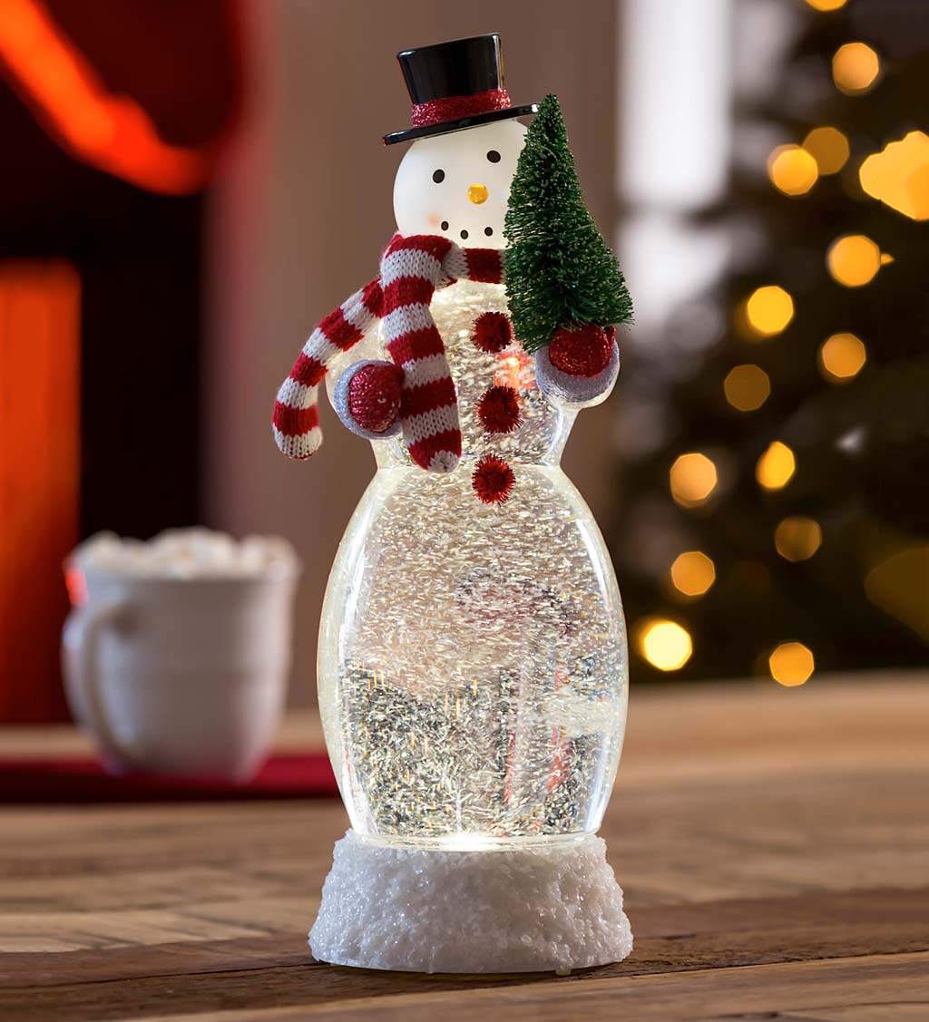 LED Snowman Snow Globe