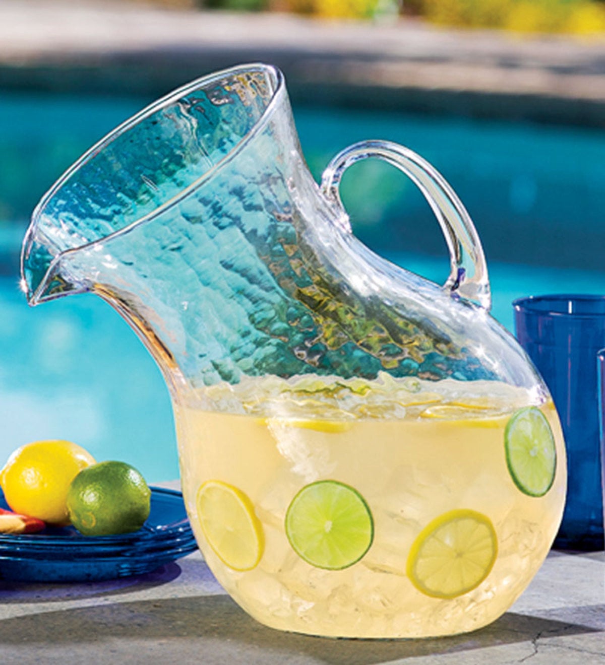 Tilted Glass Pitcher