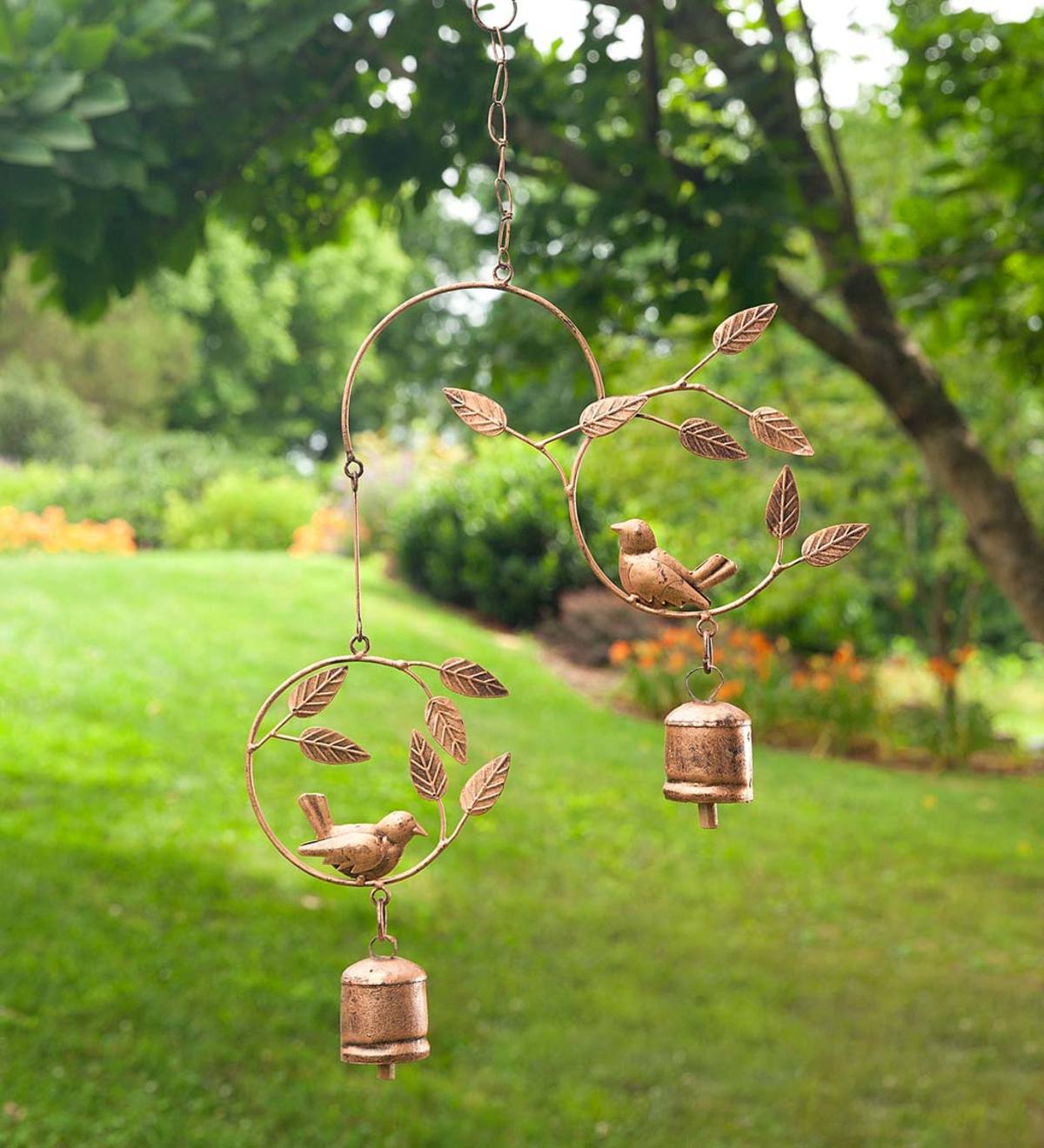 Bell DIY Rotating Wind Chime Bell Hanging Yard Metal Wind Chime with Spiral Tail #Cr 