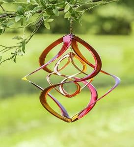 Red and Copper-Plated Metal Double Helix Wind Spinner
