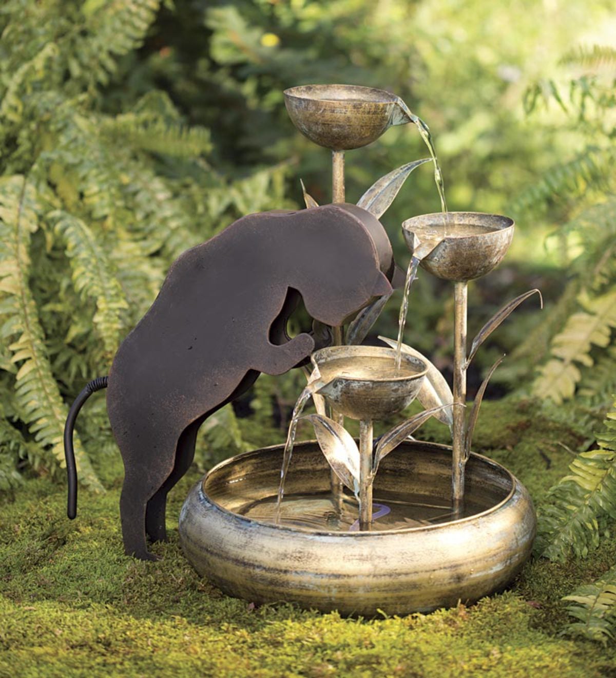3D Metal Cat Fountain Wind and Weather