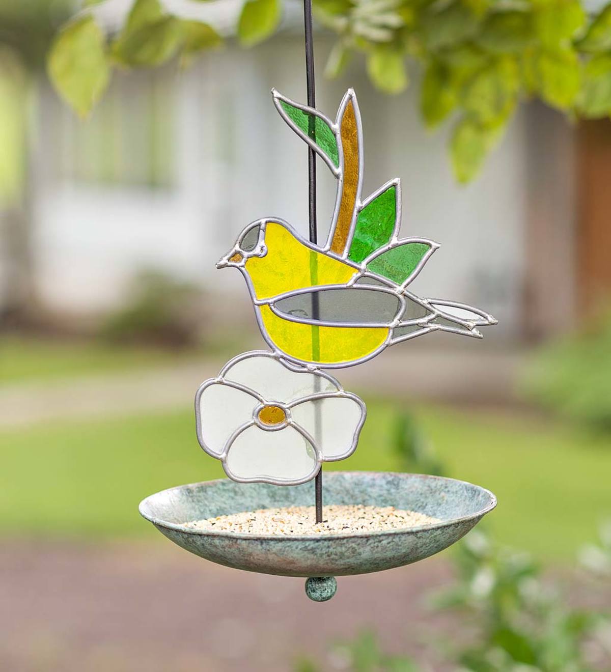 Stained Glass Goldfinch  Bird Feeder Sun Catcher GE212