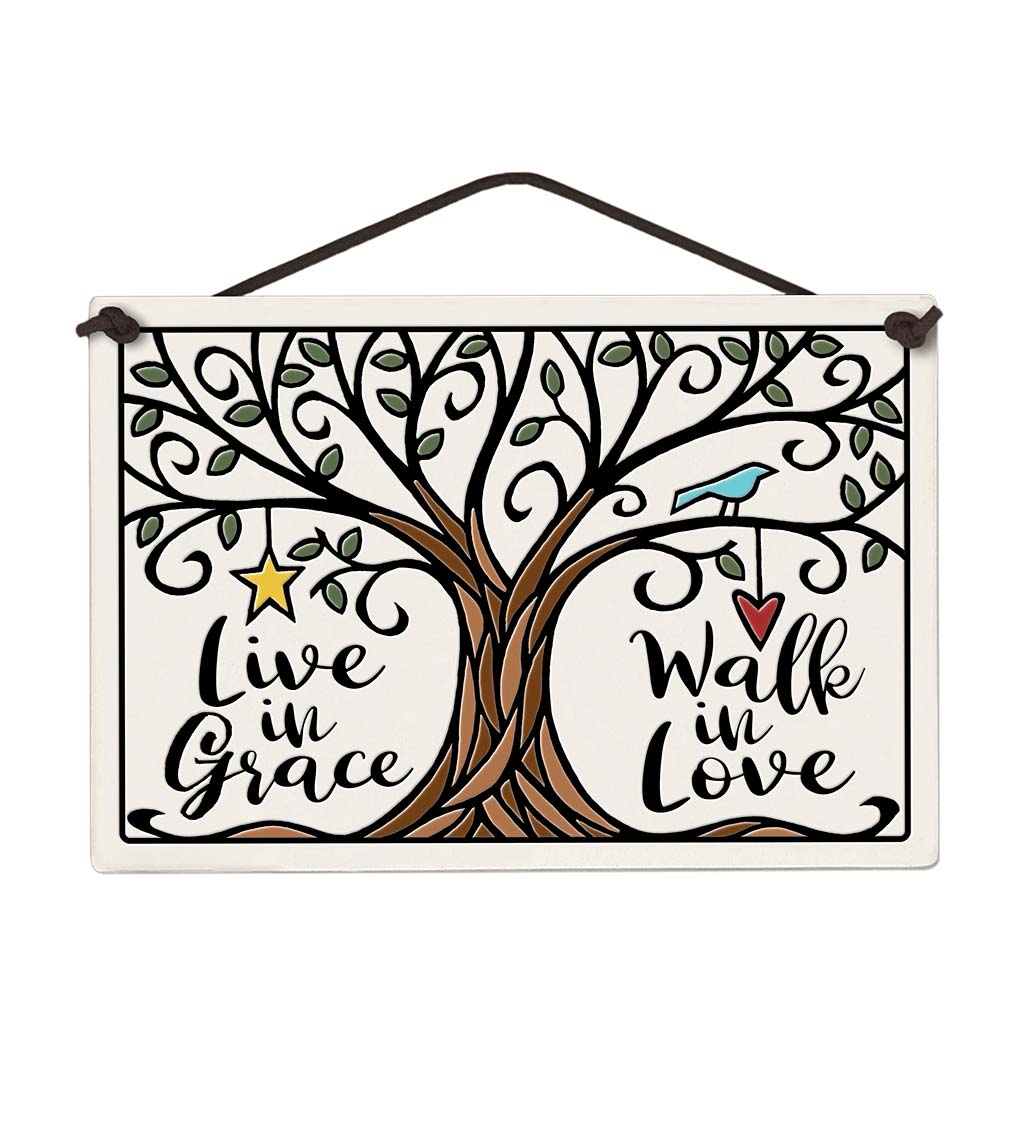 Live in Grace Wall Ceramic Plaque