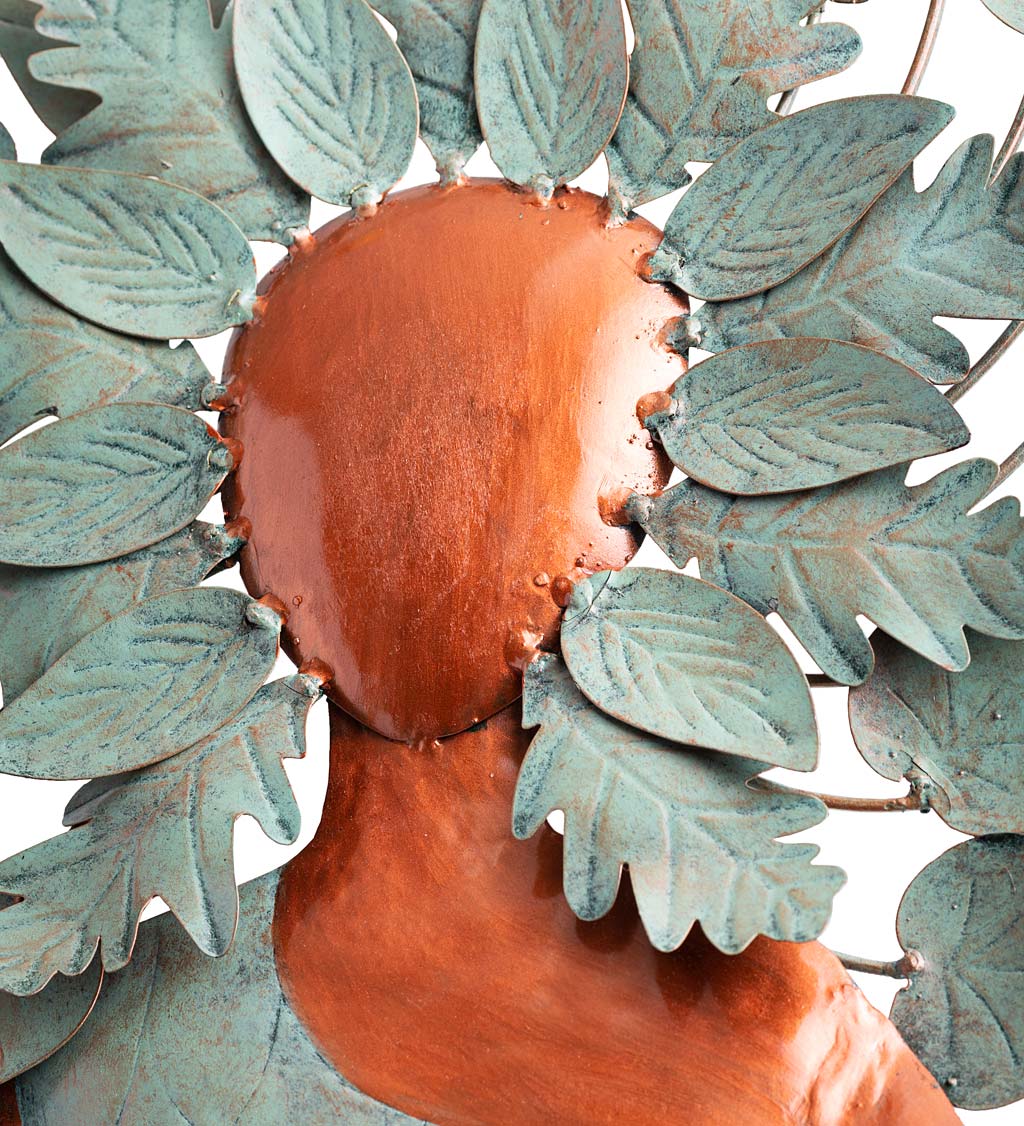 Copper and Patina-Colored Metal Green Woman Wall Art