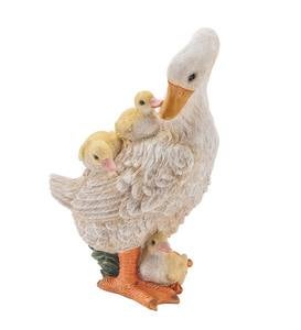 Mama Duck with Ducklings Statue