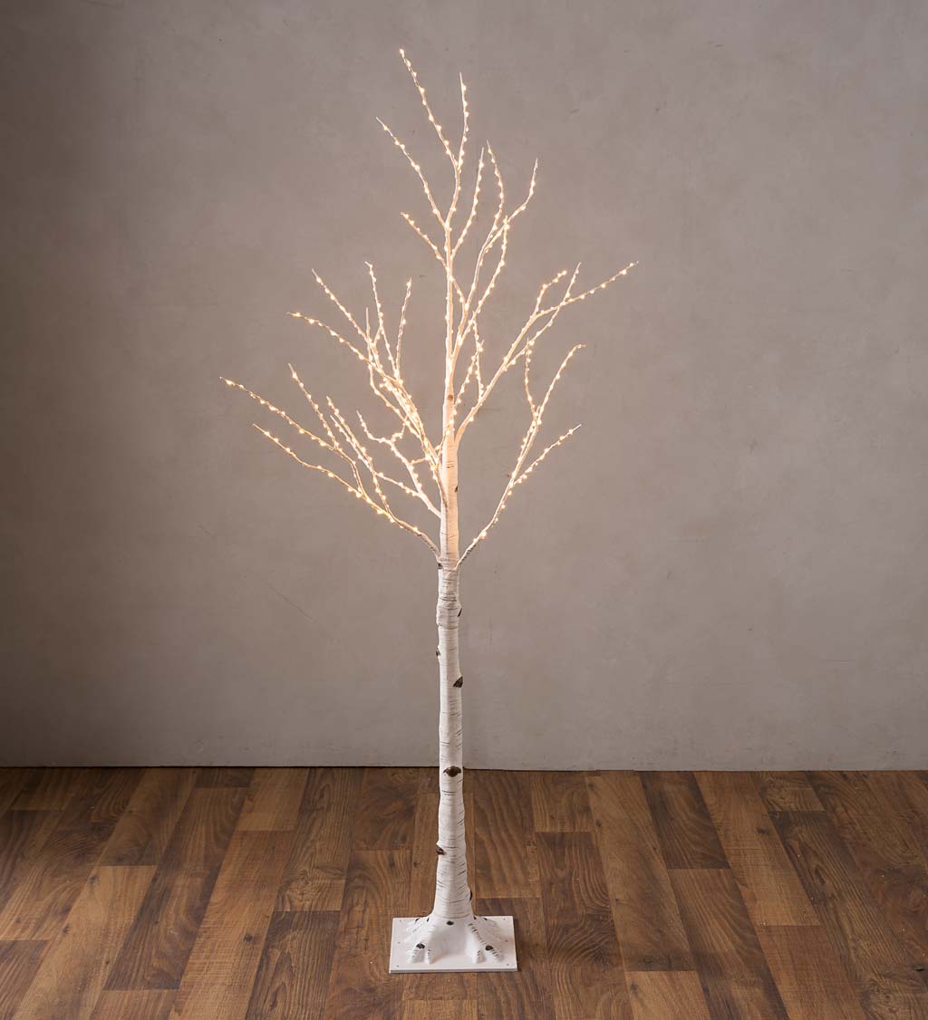 Medium Indoor/Outdoor Birch Tree with 400 Warm White Lights swatch image