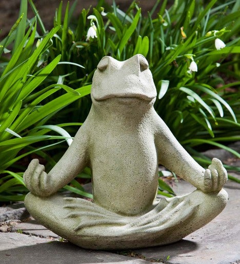 Cast Stone Zen Frog Garden Statue | Yard & Garden Decor | Hidden and ...