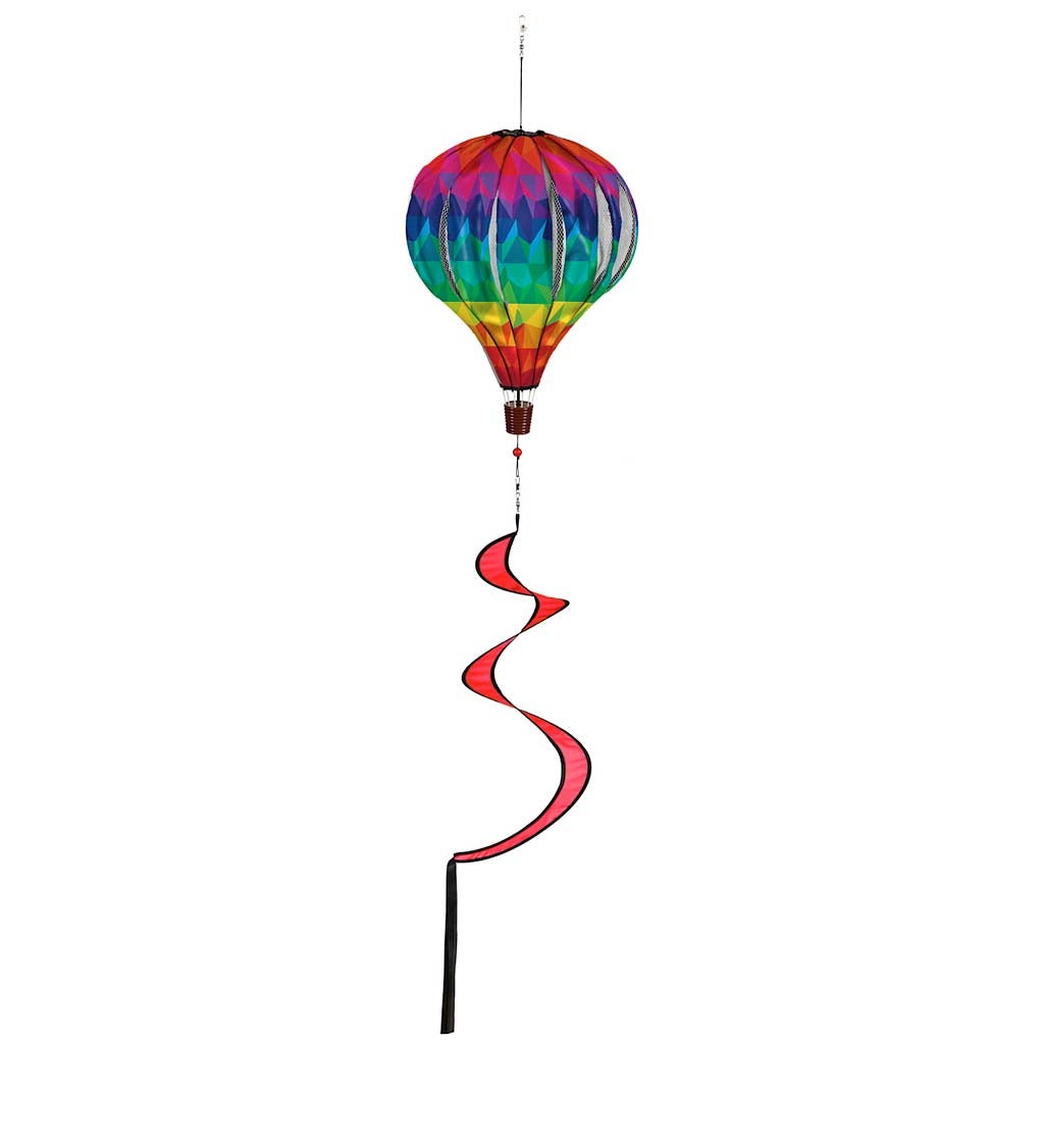 Rainbow Stripe Windsock Hot Air Balloon Wind Spinner Garden Yard OutdooY*mx 