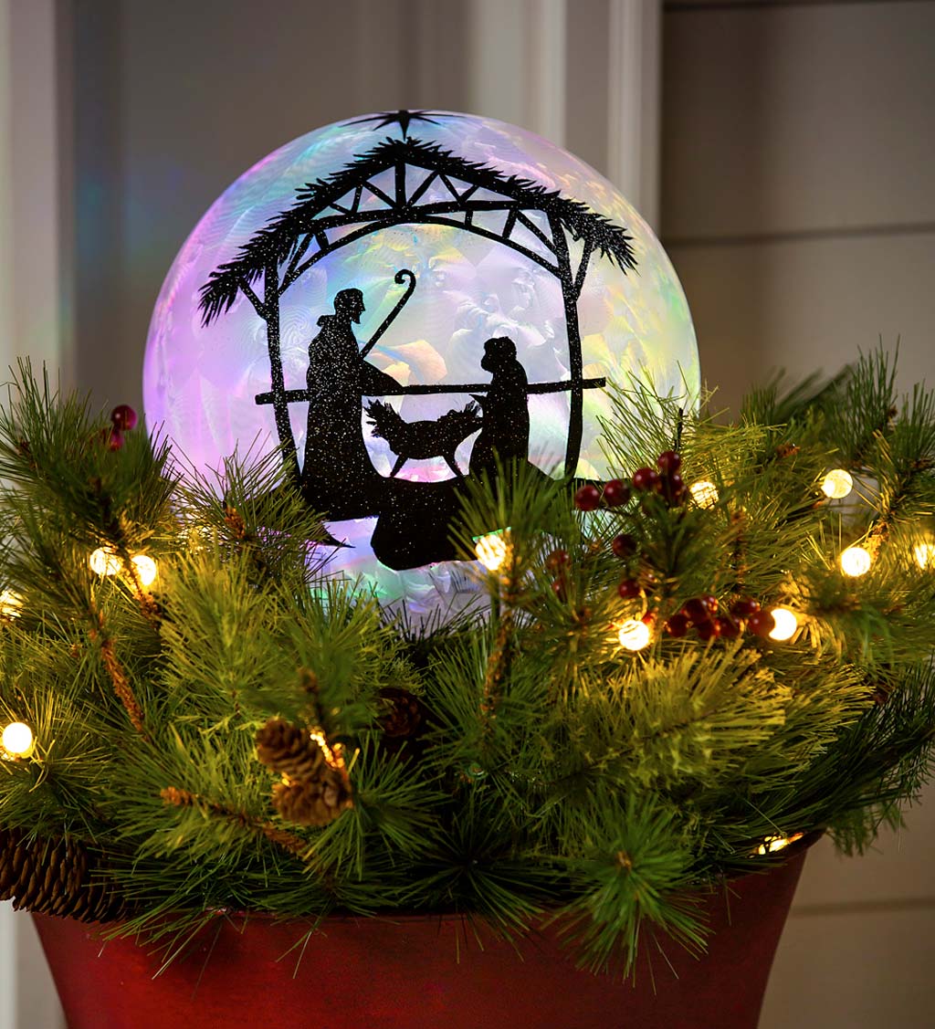 Glitter Nativity LED Luminary Ball