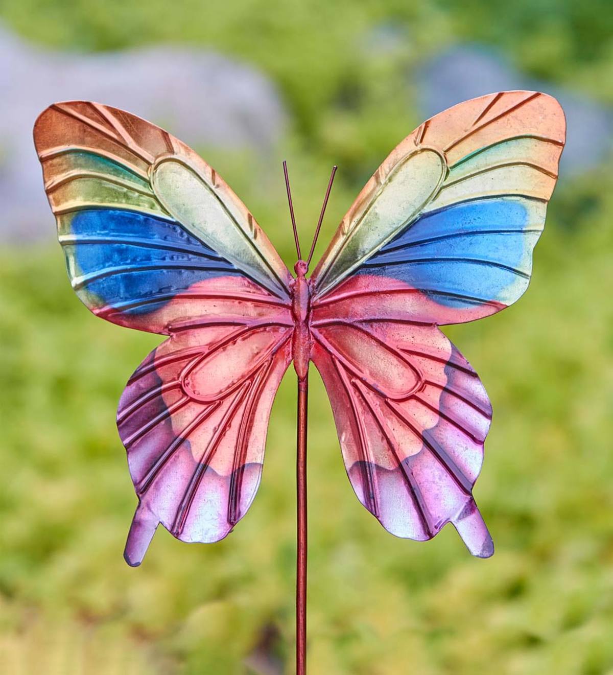 Colorful Handcrafted Metal Butterfly Garden Stake