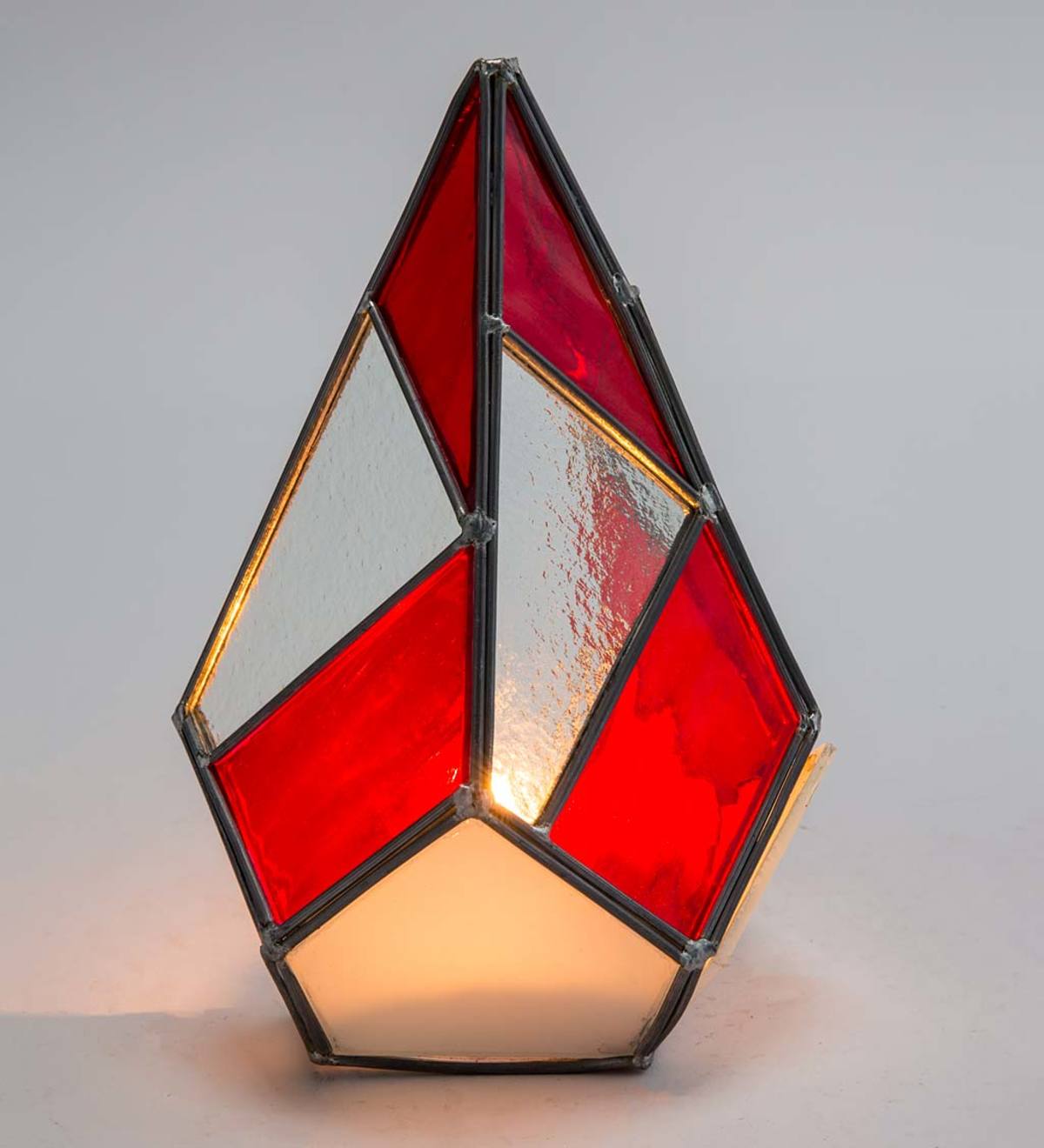 Red Stained Glass Modern Christmas Tree Candle Holder