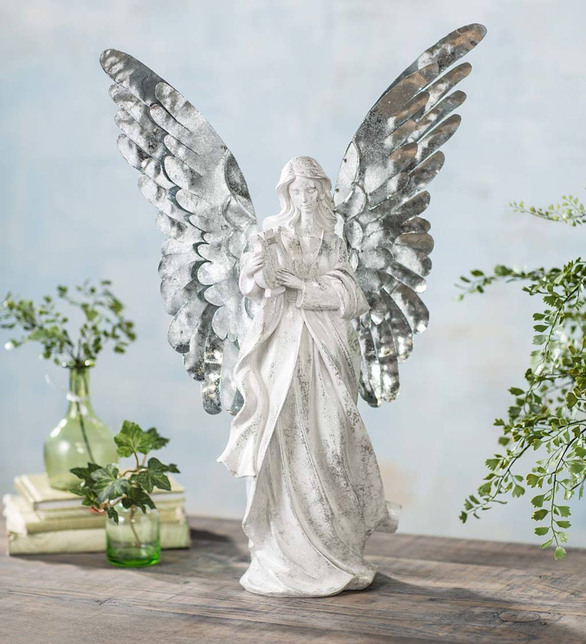 Angel Figurine with Dove and Metal Wings 52265 152 