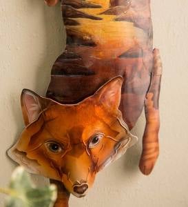 Metal and Capiz Painted Fox Wall Art