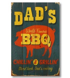 Handcrafted Dad's BBQ Wall Art by Wile E. Wood Art™
