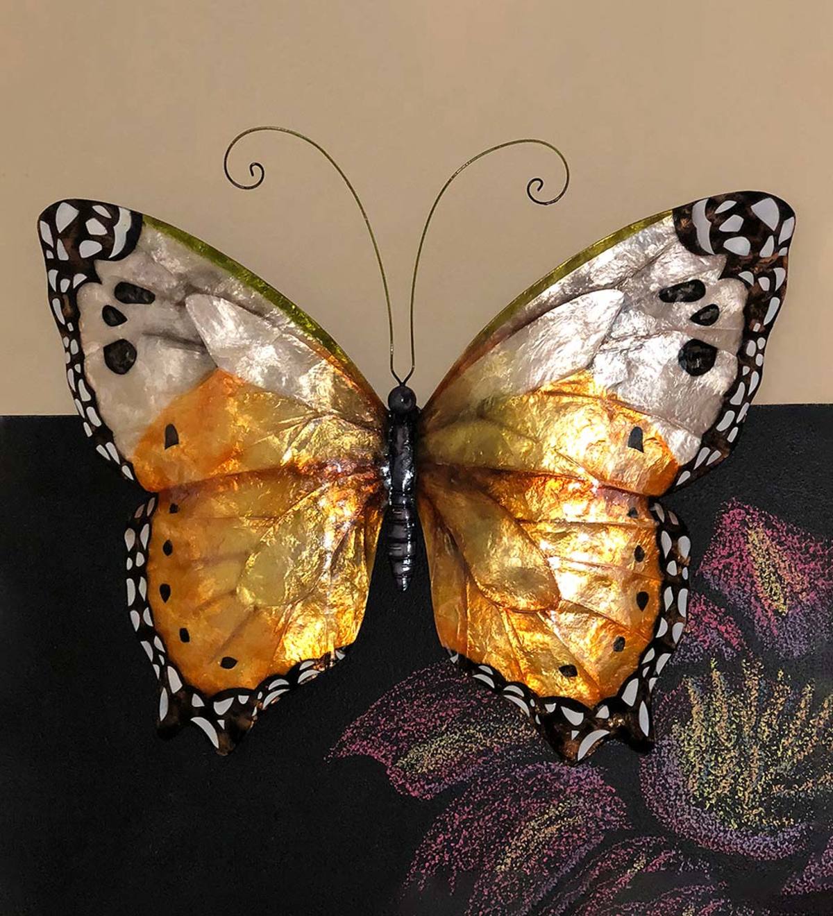 Metal and Capiz Monarch Butterfly Wall Art