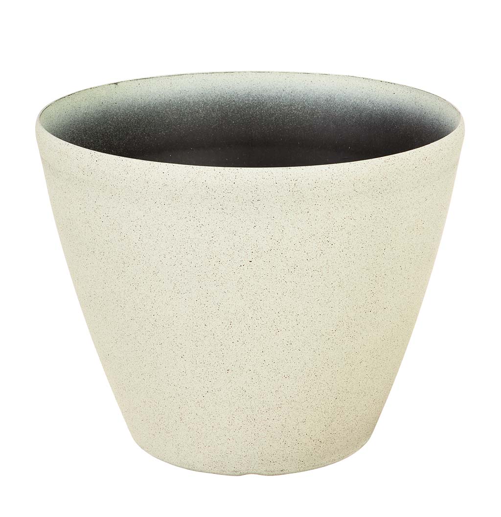 Durable Speckled Self-Watering Planter - White