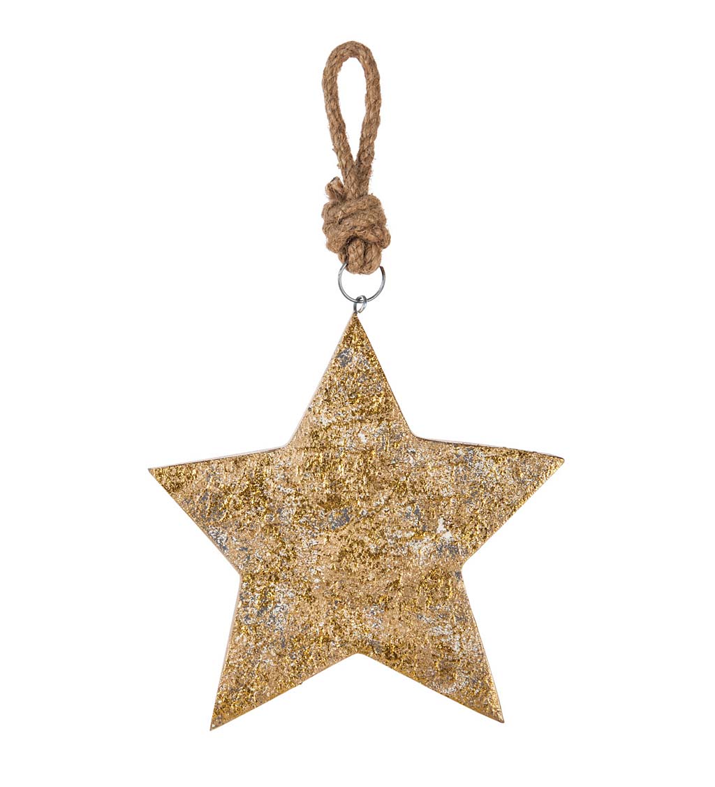 Gold And Silver Wooden Star Ornaments Set Of 3 Wind And Weather