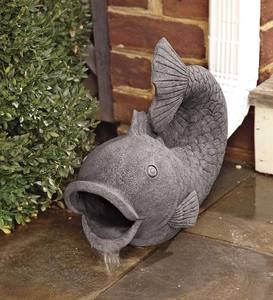 Resin Friendly Fish Decorative Downspout Cover