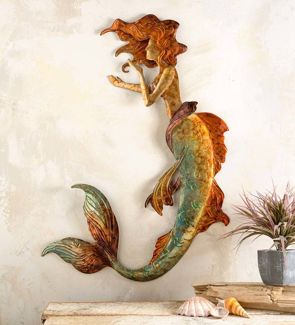 Handcrafted Metal Mermaid Wall Art