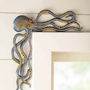 Handcrafted Reclaimed-Metal Octopus Door Crawler