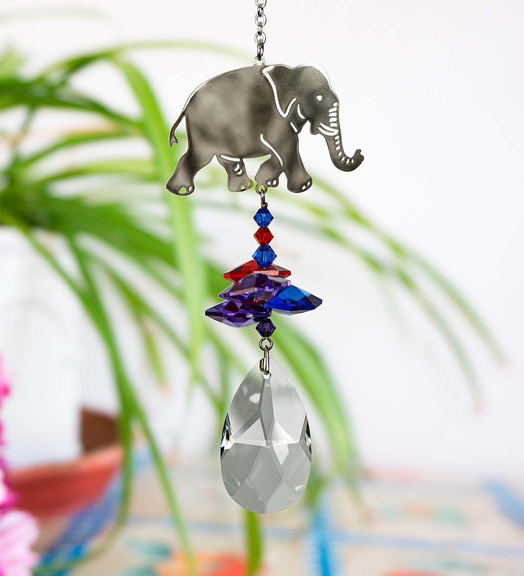 Elephant With Genuine Austrian Crystals Suncatcher
