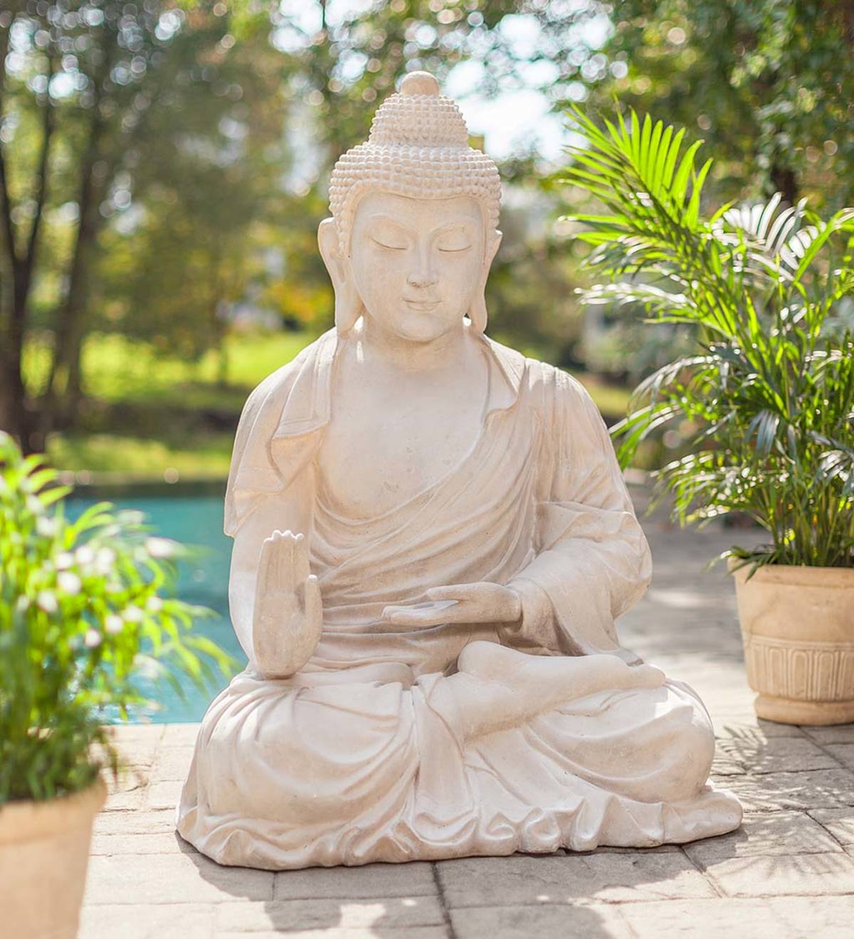 Large Seated Buddha Indoor/Outdoor Statue | Wind and Weather