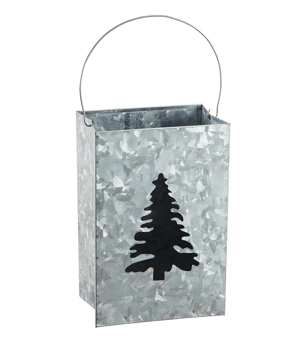 Galvanized Metal Holiday Lanterns, Set of 3 | Wind and Weather