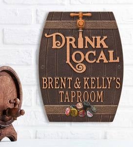 Drink Local Personalized Pub Plaque with Opener