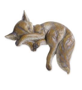 Indoor/Outdoor Detailed Sleeping Fox Cast Resin Sculpture