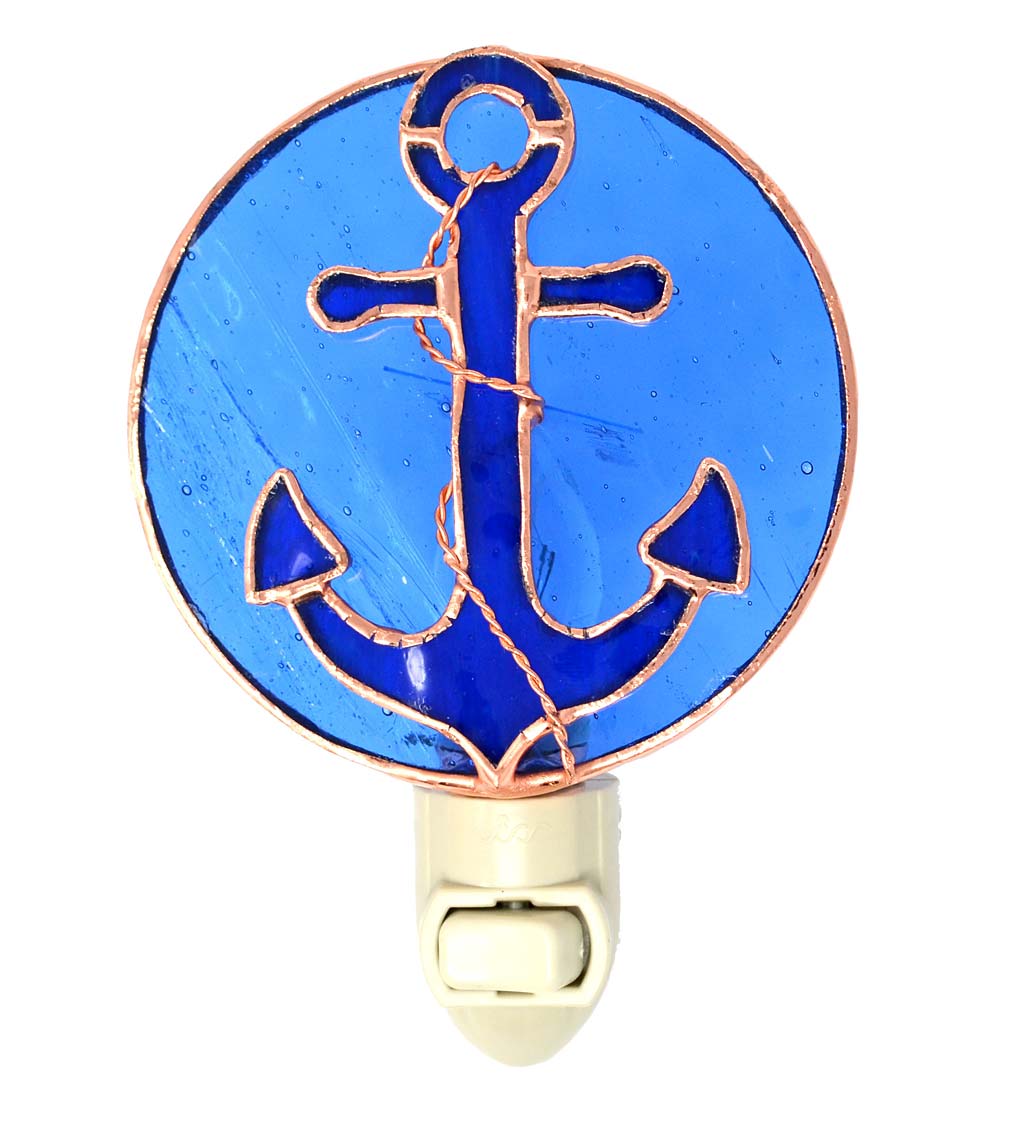 Stained Glass Anchor Night Light