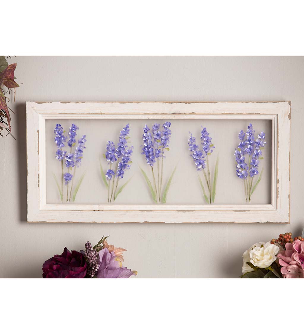 Hand-Painted Lilacs Screen Wood Frame Wall Décor
