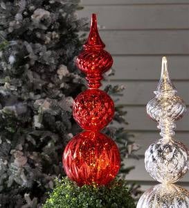 Indoor/Outdoor Lighted Large Shatterproof Holiday Finial Ornament Stake