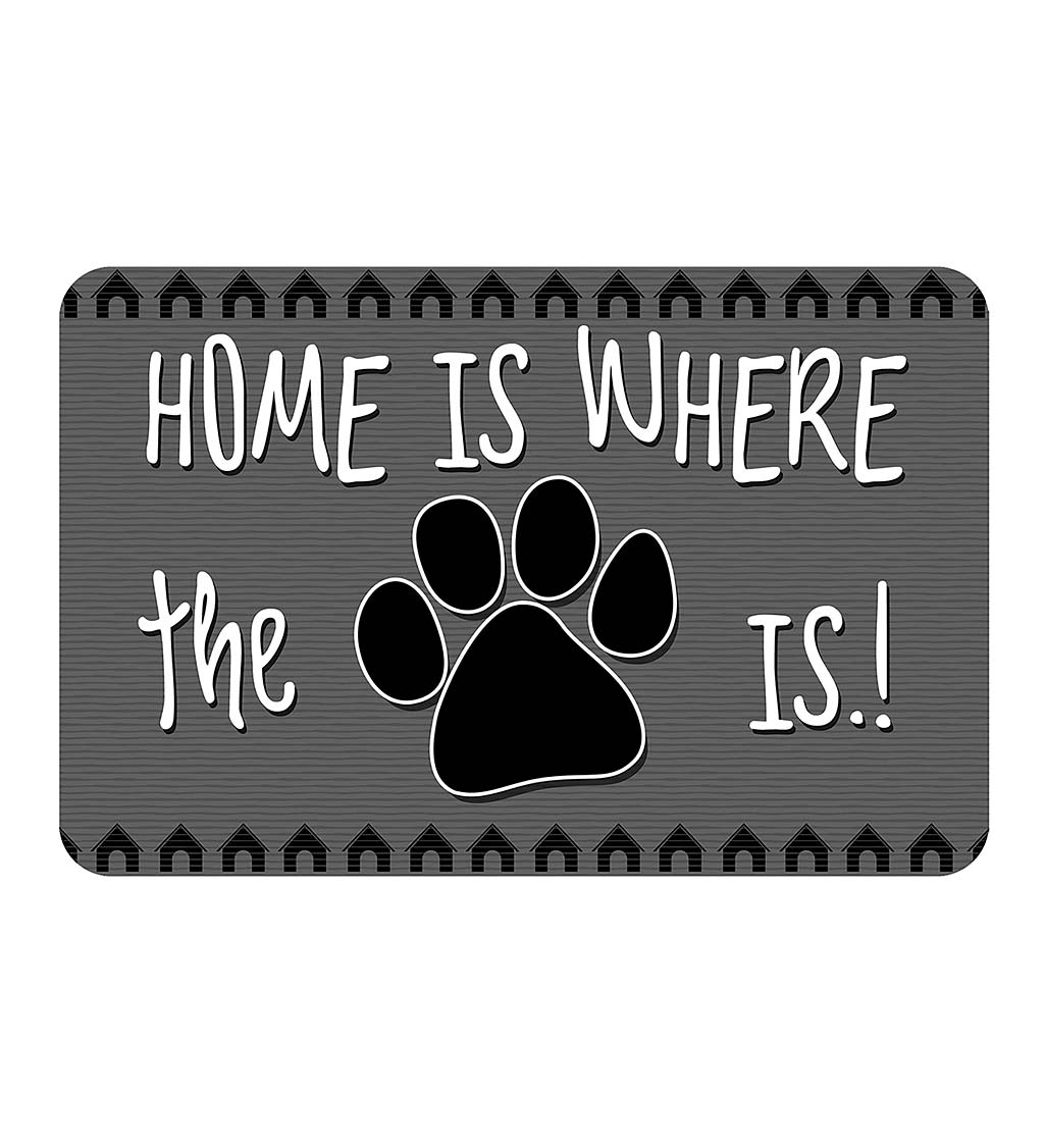 Home Is Where The Paw Is 23" x 36" Gray Accent Mat