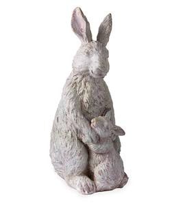 Indoor/Outdoor Sculpture of a Mother Rabbit With Her Baby