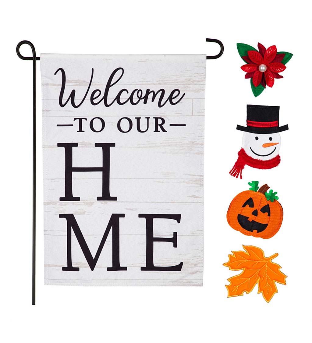 Interchangeable Holiday Welcome Flag