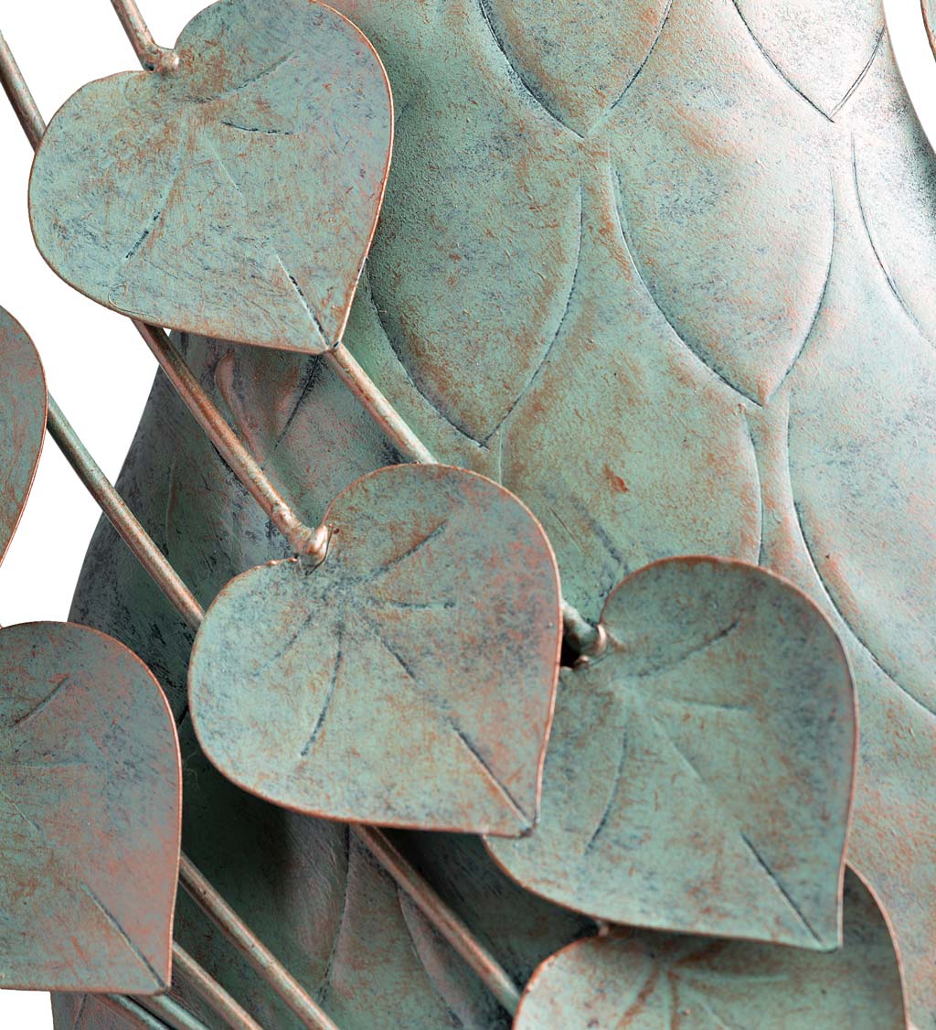 Copper and Patina-Colored Metal Green Woman Wall Art