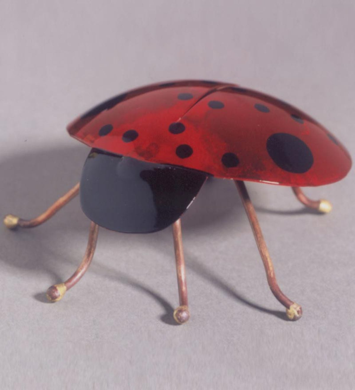 Colorful Copper Ladybug with Garden Stake