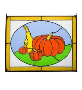 Stained Glass Pumpkin Panel