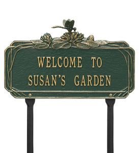 Personalized Dragonfly Welcome Garden Plaque
