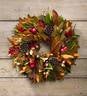 Fall Leaves and Feathers Holiday Wreath