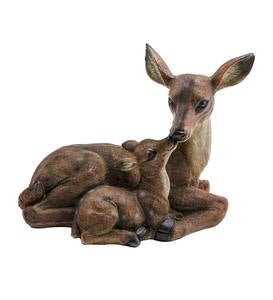 Mother Deer and Fawn Garden Sculpture