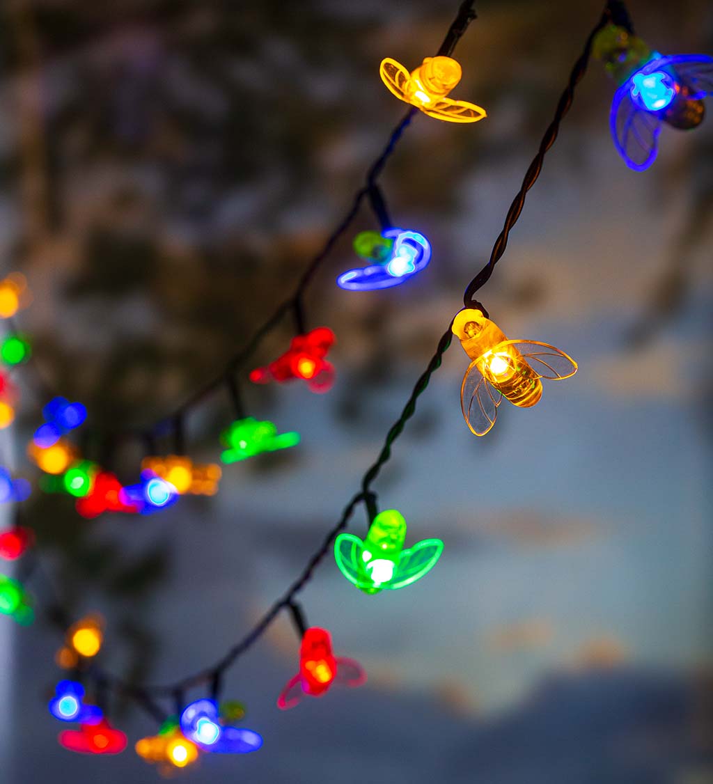 Multi-Function, Color-Changing Solar Bee String Lights