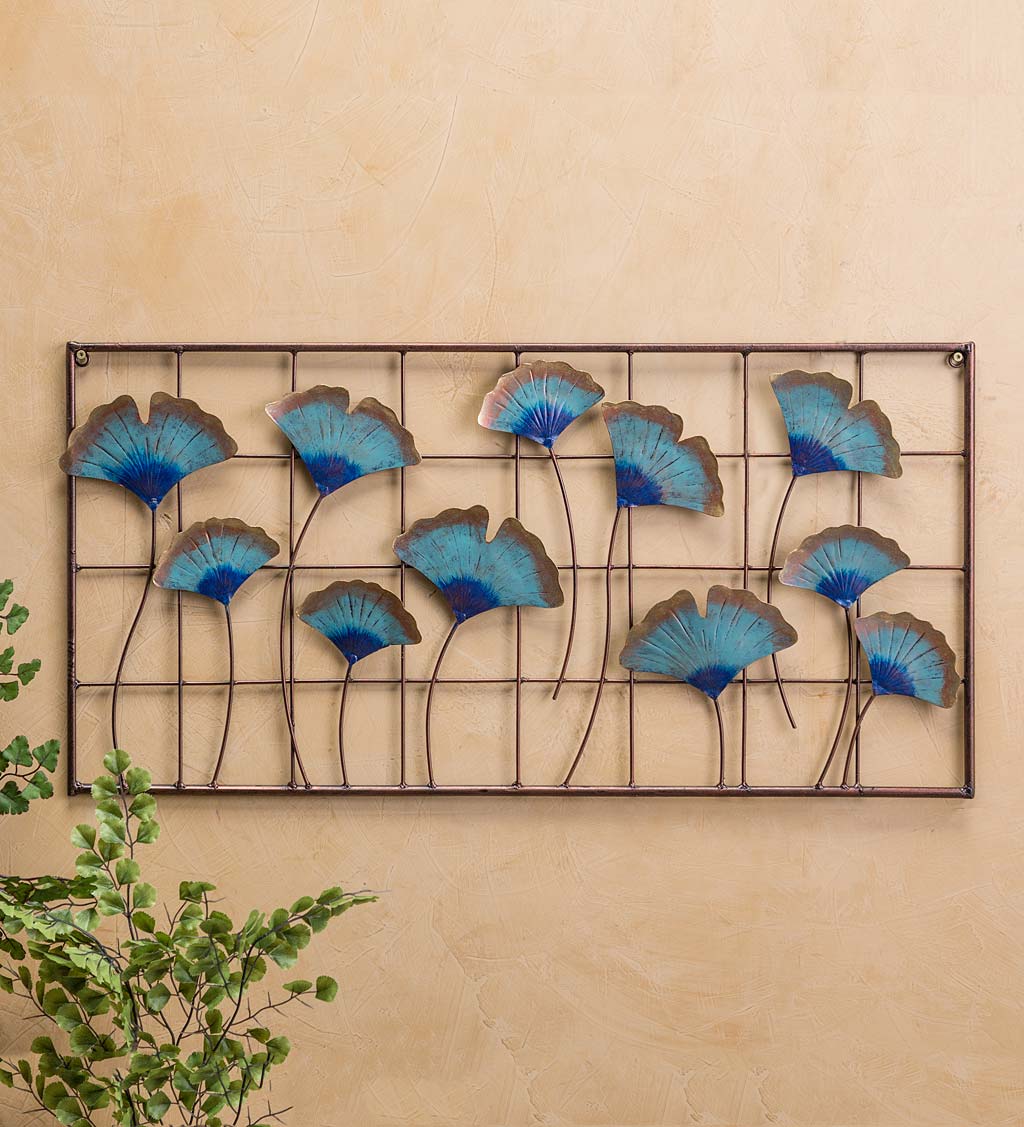 Handcrafted Metal Ginkgo Leaf Wall Art | Wind and Weather